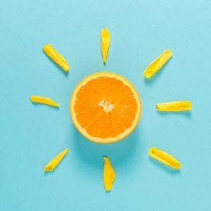 Orange slices shaped like a sunshine